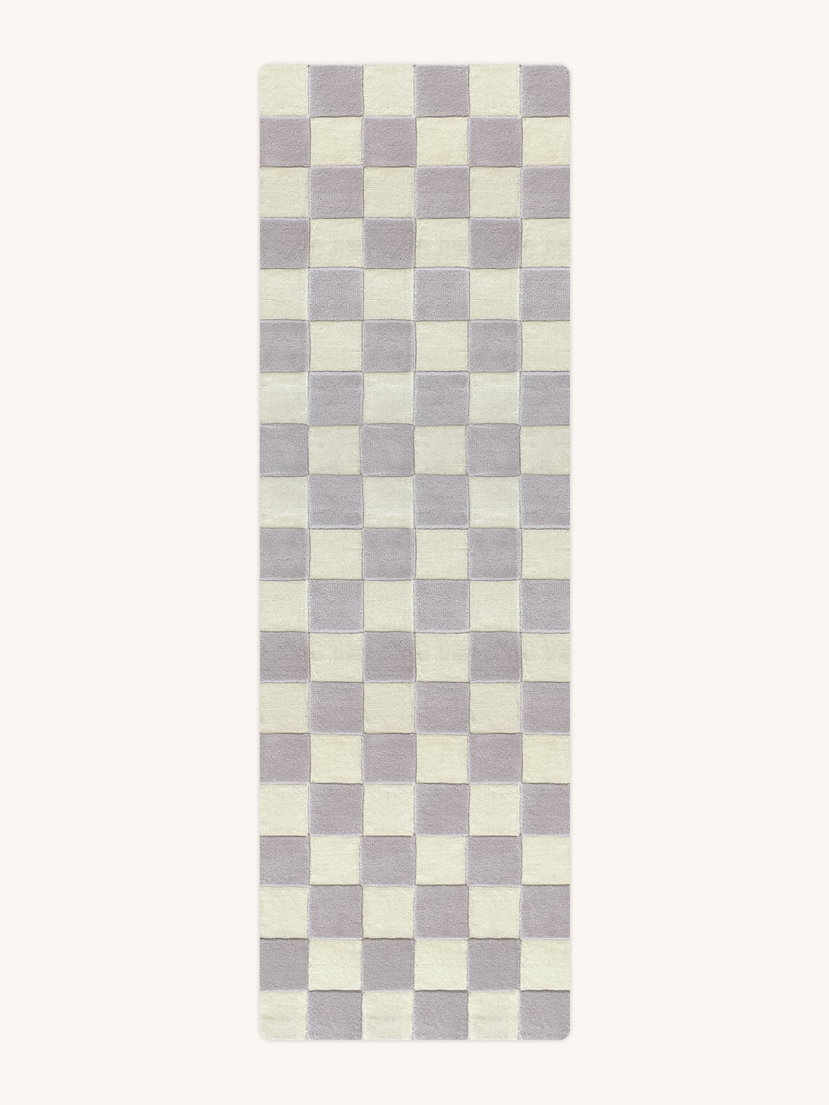 Rug CHECKERBOARD Lilac / White 3.9 x 5.9 ft