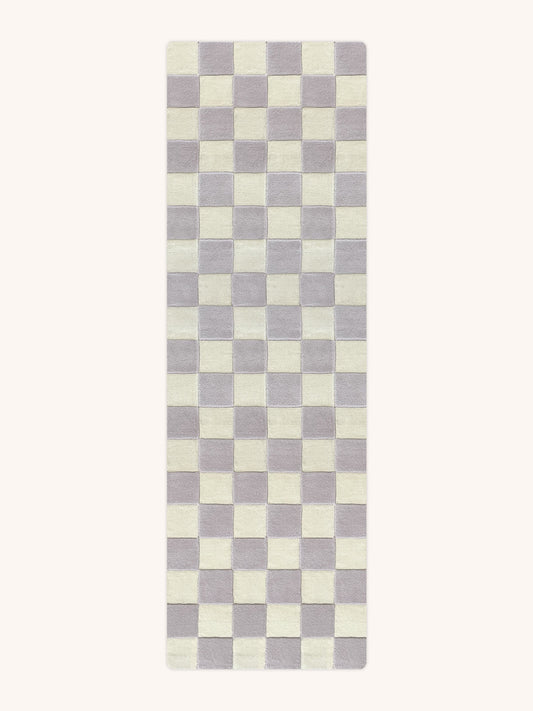 Rug CHECKERBOARD Lilac / White 3.9 x 5.9 ft