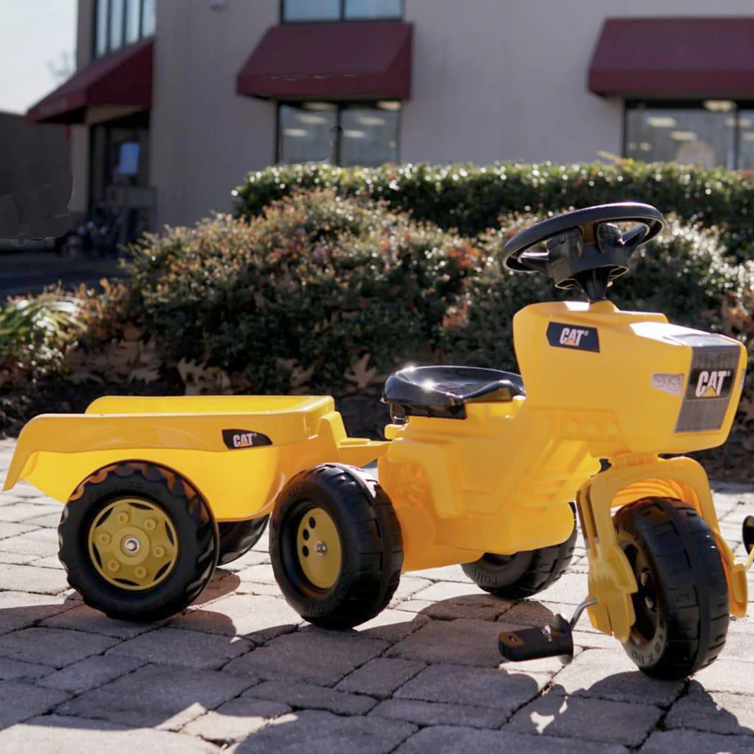 CAT 3-Wheeled Pedal Tractor With Trailer