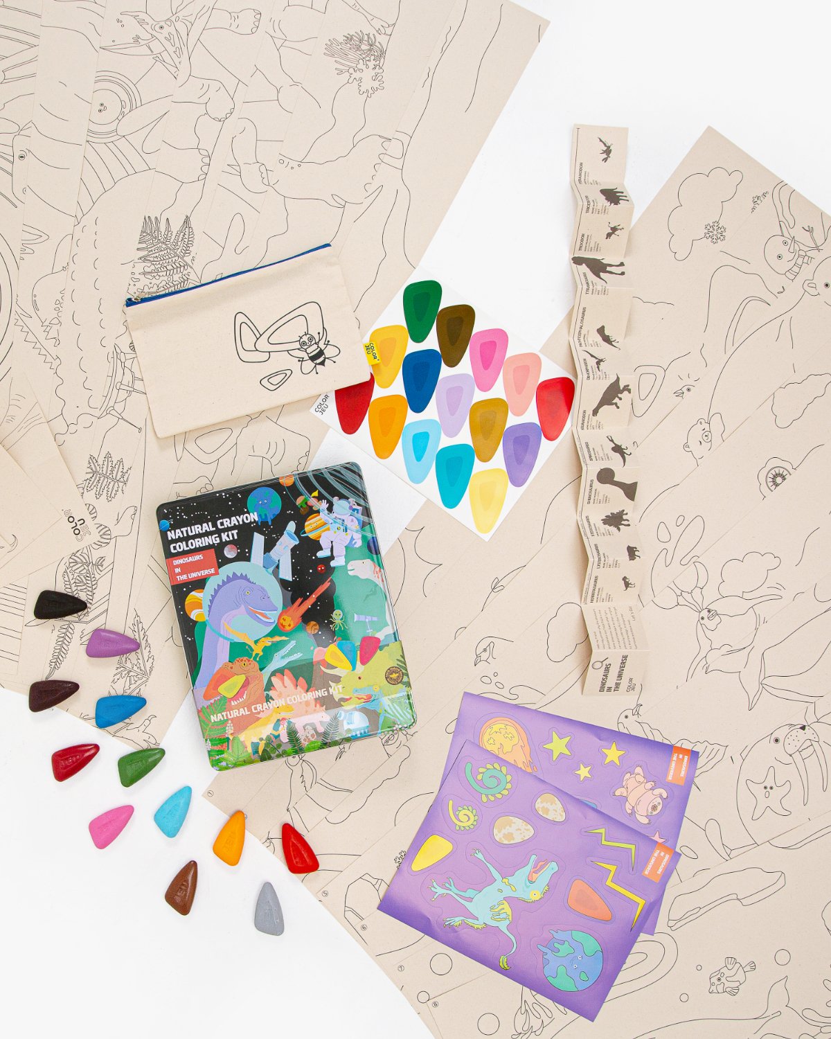 Coloring Kit PARTY SET Dinosaurs in the Universe