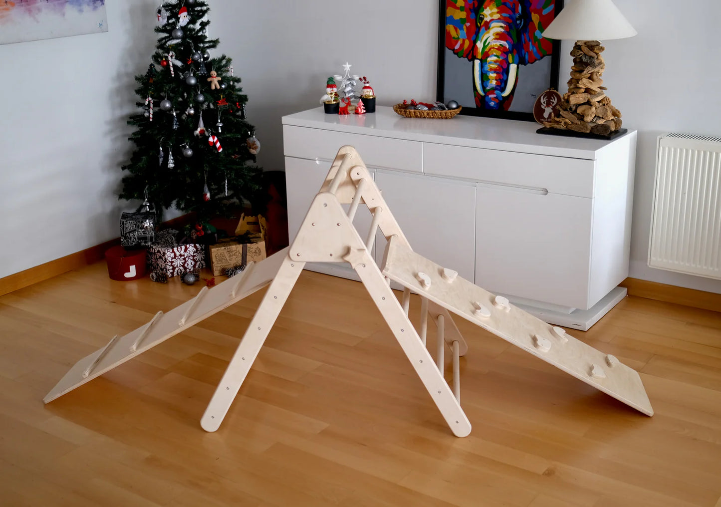 Foldable Montessori Climbing Triangle Set with Portable Table and Chair - Oliver Ruffus