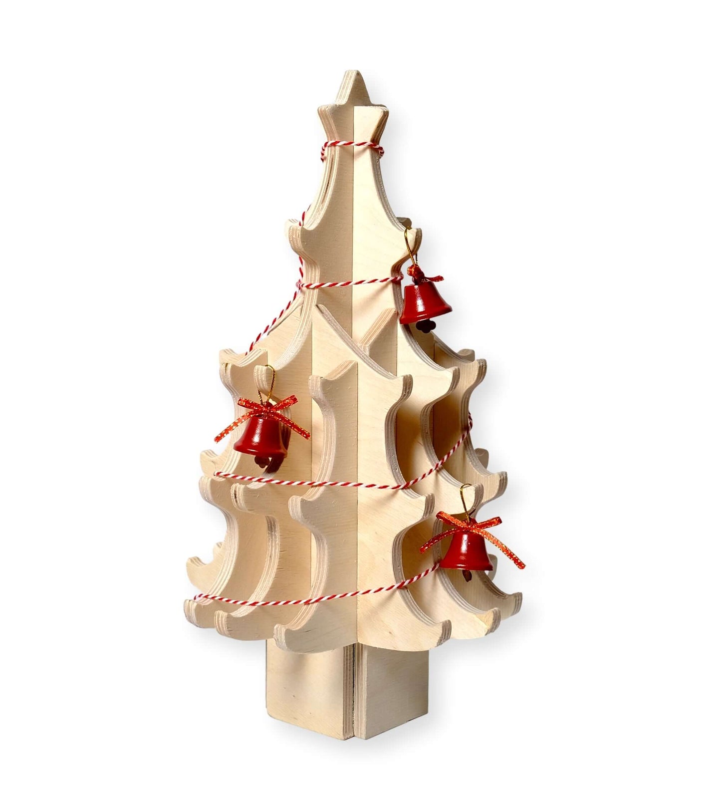 Wooden Small Christmas Tree & Felt Ornaments Set