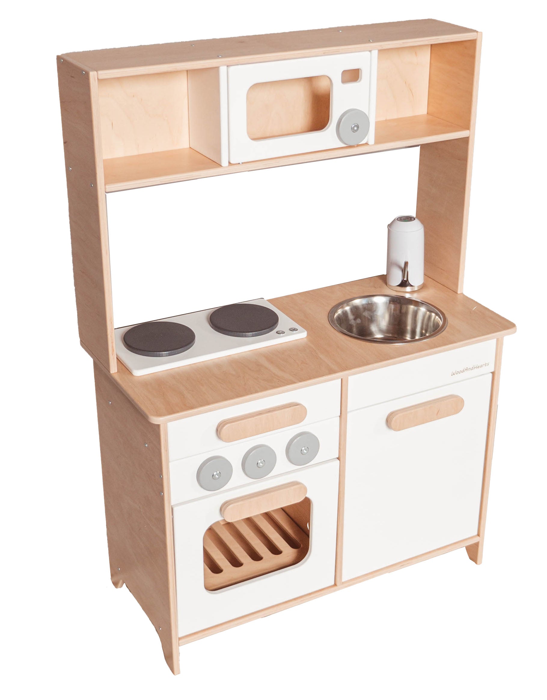 Wooden Play Kitchen with Working Sink | White - Oliver Ruffus