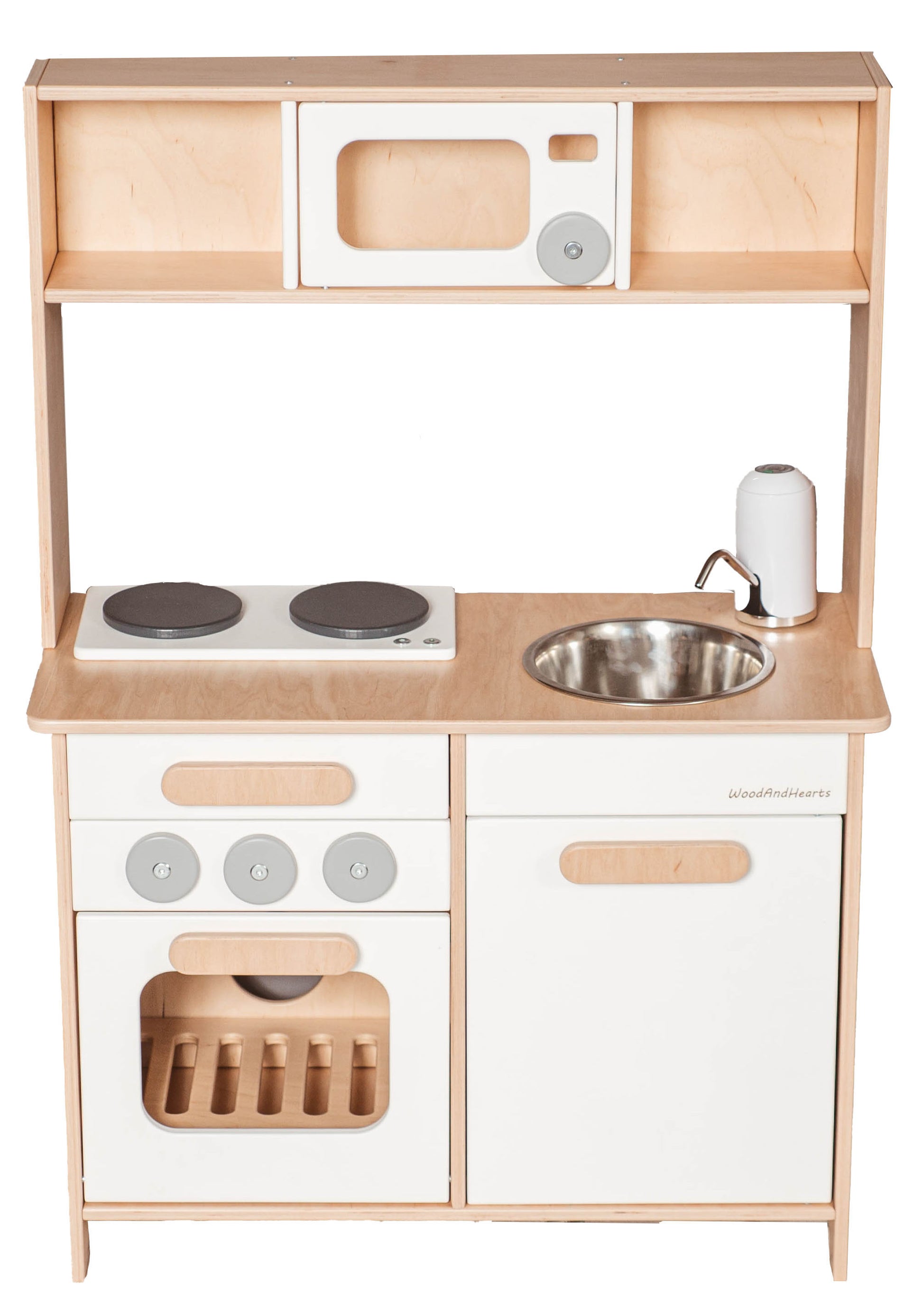 Wooden Play Kitchen with Working Sink | White - Oliver Ruffus