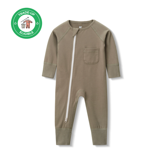 Zip Romper in Olive