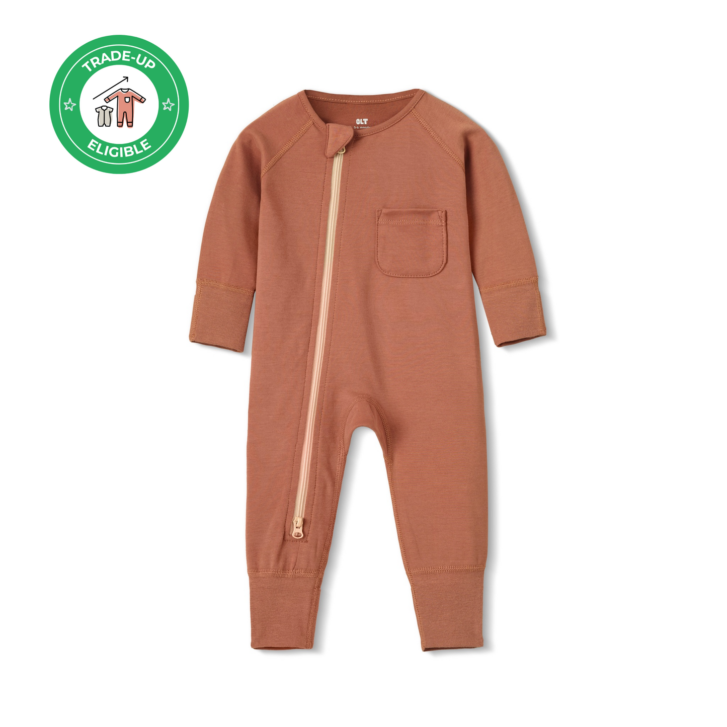 Zip Romper in Chestnut
