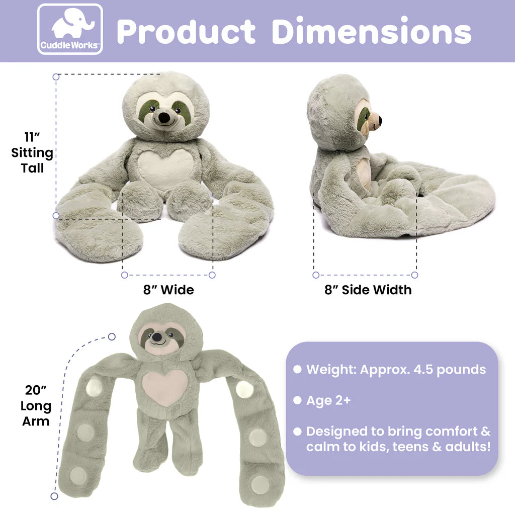 Cuddle Works Weighted Sensory Plush Toy Sloth Hugger