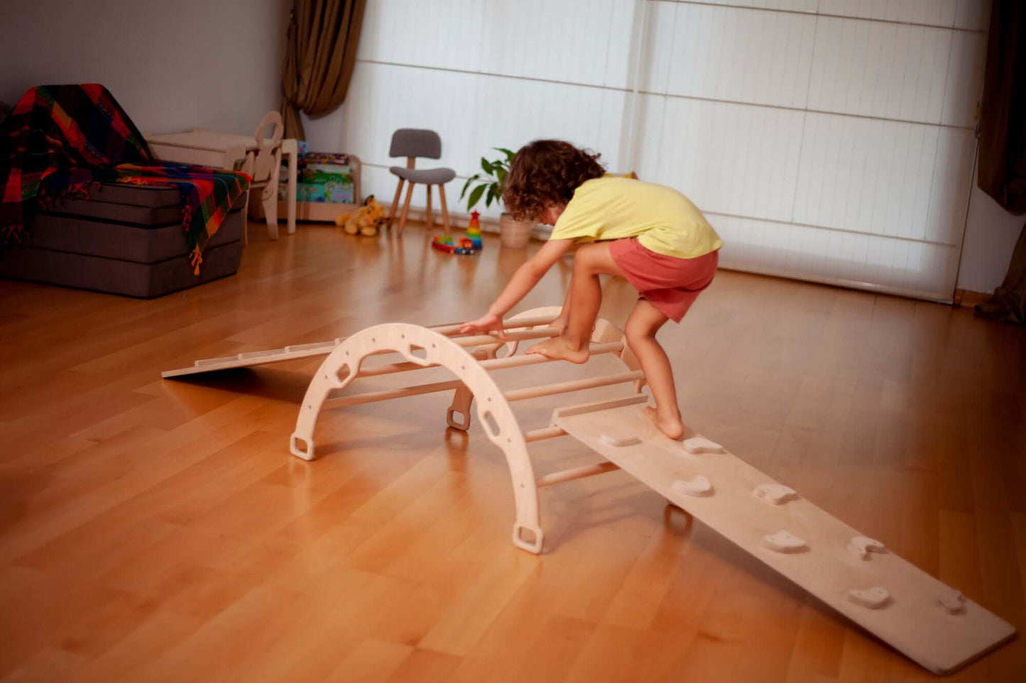 Medium Montessori Climbing Arch/Rocker with Pillow & Ramp Set