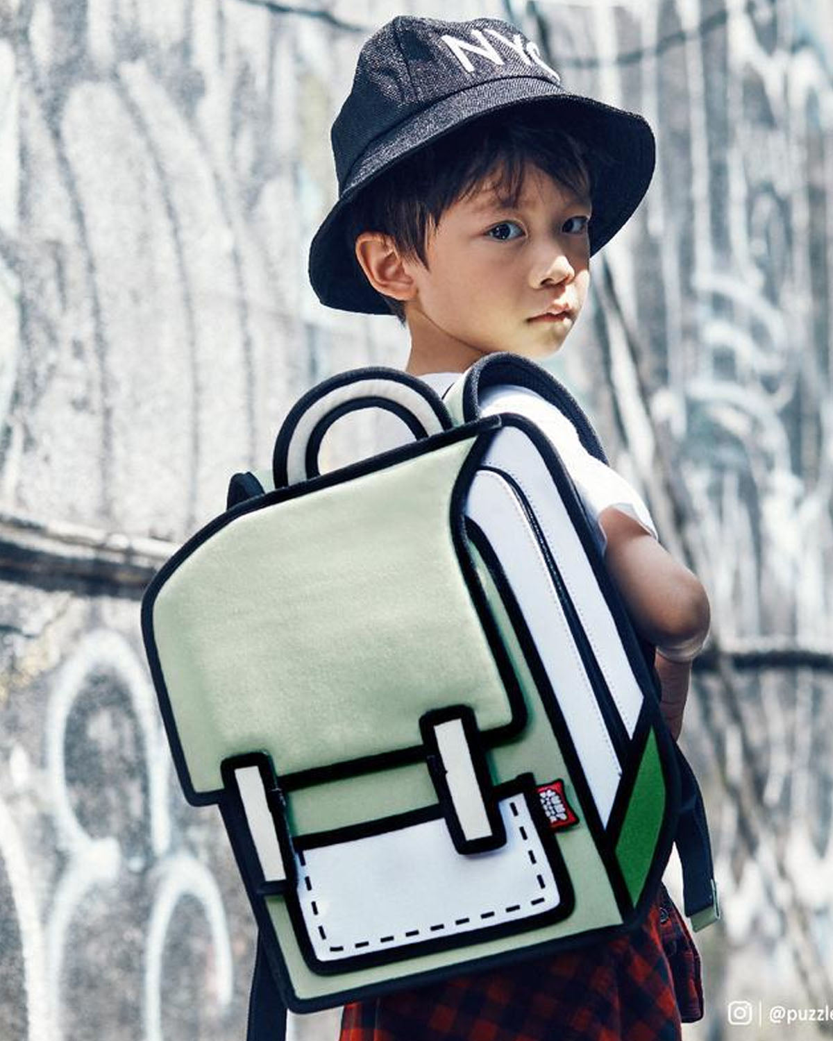 2D Backpack SPACEMAN JUNIOR INFLUENCER Greenery