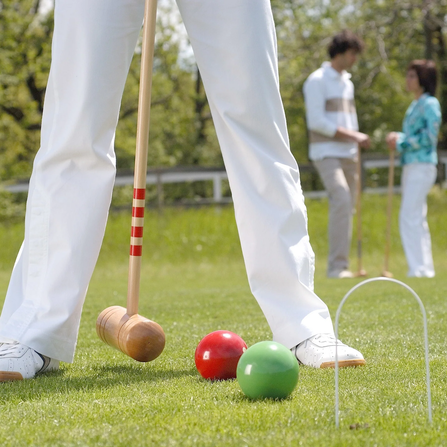 6-Player Croquet Set with Wooden Trolley