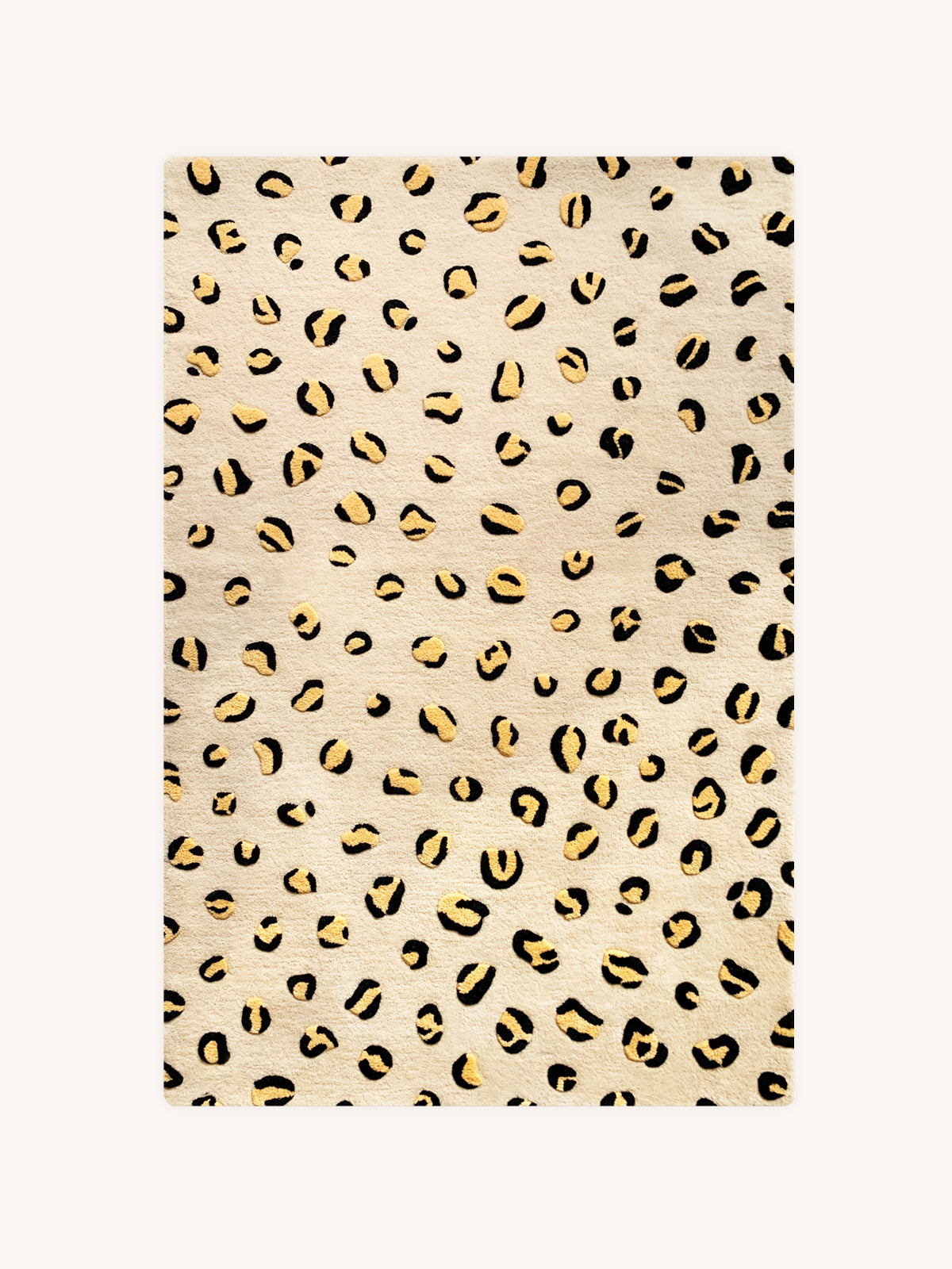 Rug LEOPARD Beige / Brown and Black Print 3.9 x 5.9 ft