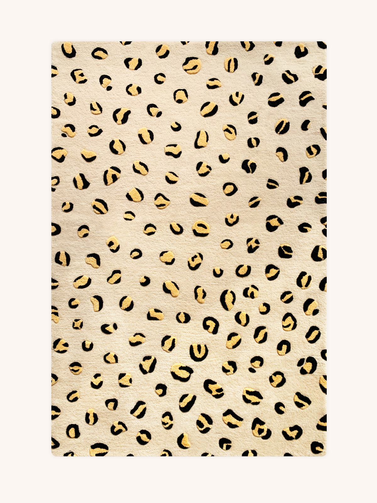 Rug LEOPARD Beige / Brown and Black Print 5.5 x 7.9 ft