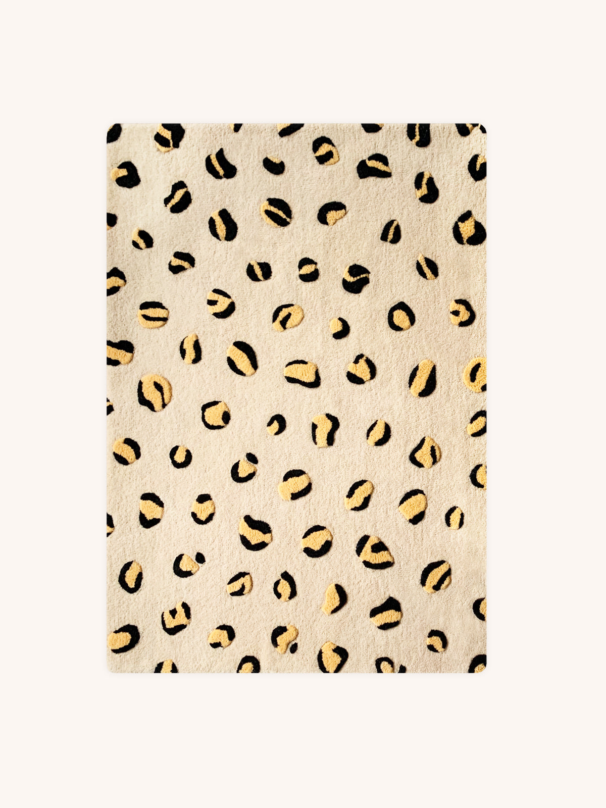 Rug LEOPARD Beige / Brown and Black Print 2.6 x 3.9 ft