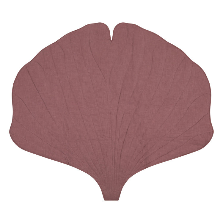 Linen “Pink” Ginkgo Leaf Mat