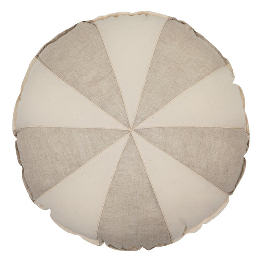 “Cream Circus” Round Patchwork Pillow