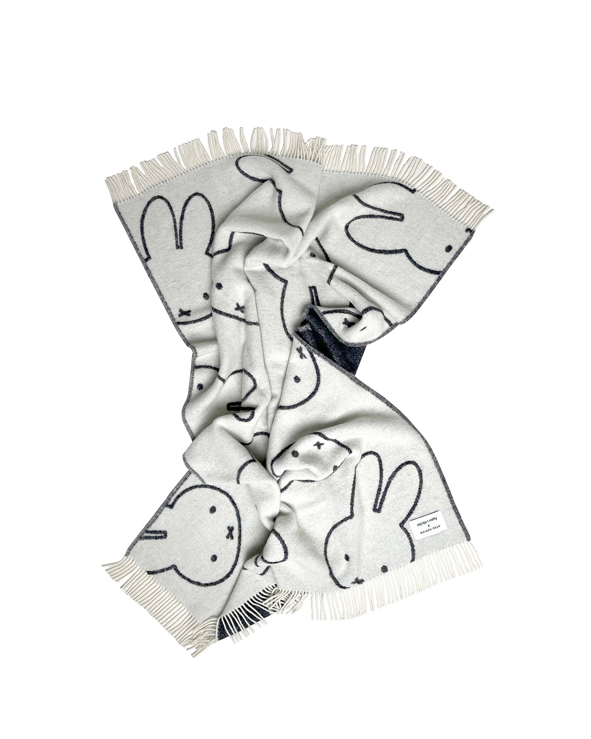 Blanket MIFFY White / Black Print 4.25 x 6.5 ft