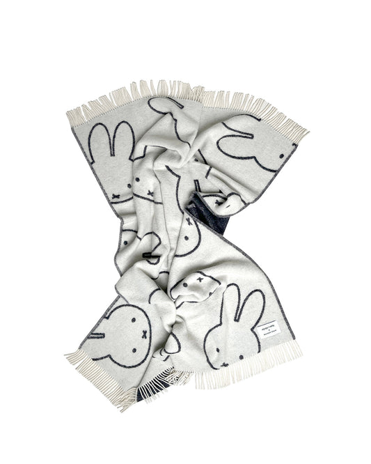 Blanket MIFFY White / Black Print 4.25 x 6.5 ft