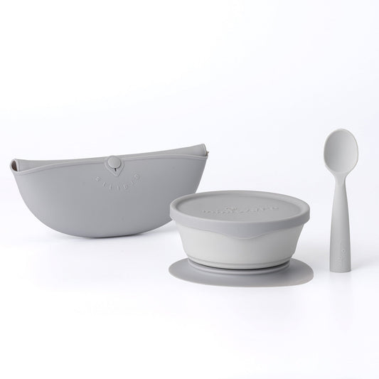 First Bites Deluxe Self-Feeding Set - Dove Grey