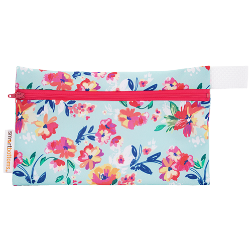 Mini Wet Bag - Aqua Floral