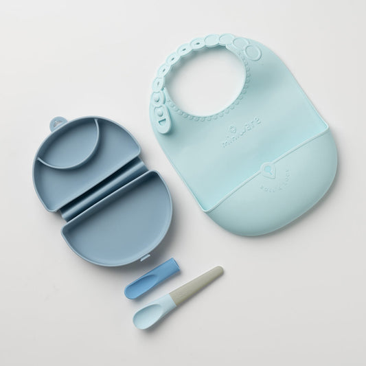 Sili Mini Go: Silicone Travel Meal Set - Blue Banana