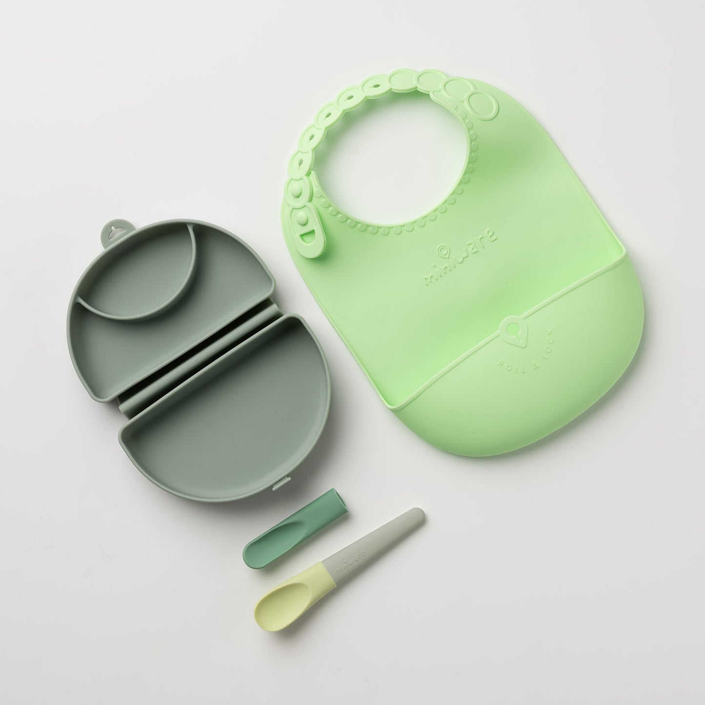 Sili Mini Go: Silicone Travel Meal Set - Green Energy