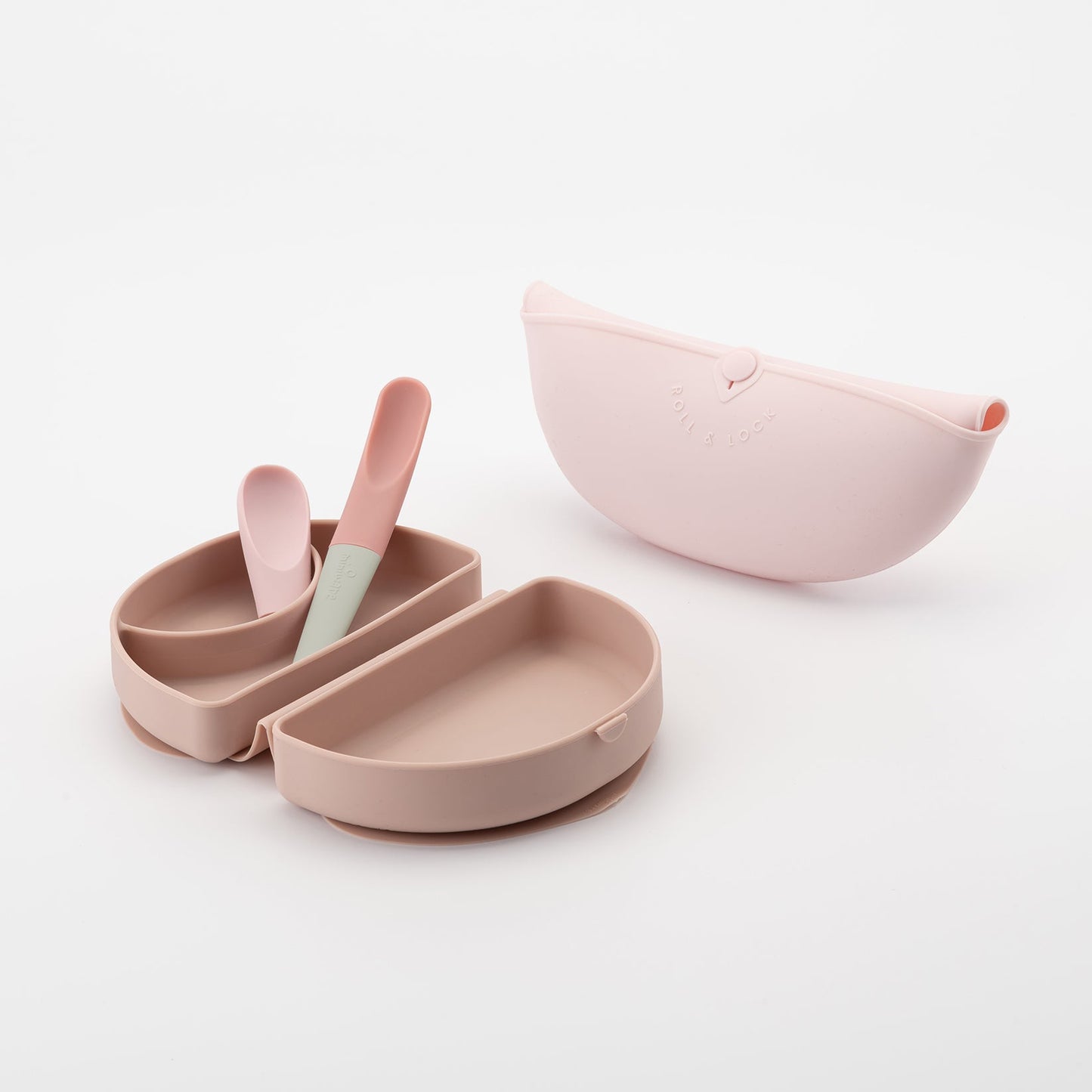 Sili Mini Go: Silicone Travel Meal Set - Pink Antioxidant