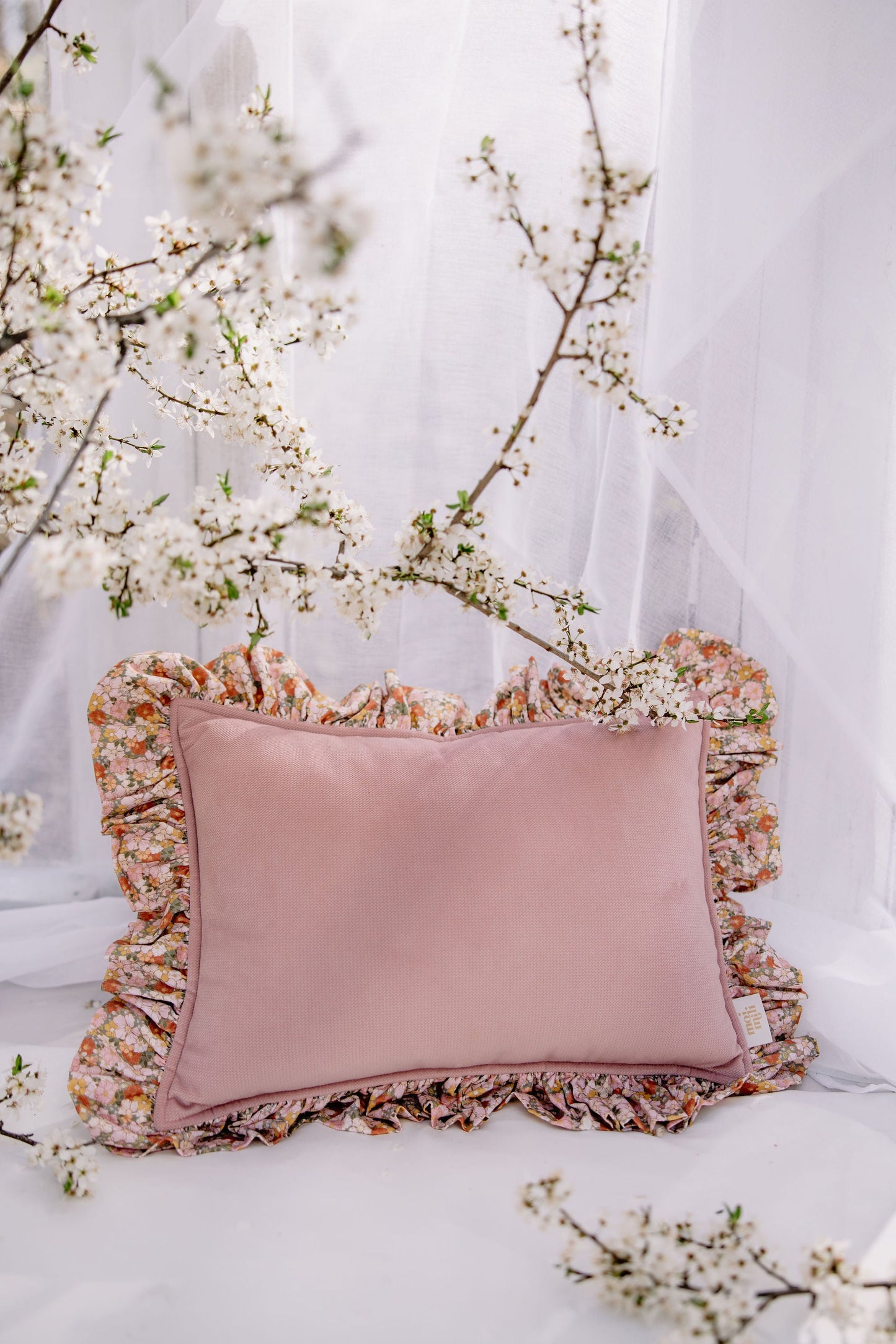 "Green Garden" Pillow with Frill