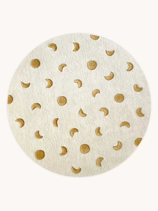 Rug MOONS Cream / Gold Round Diam. 3.9 ft