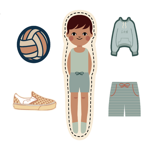 DIY Nimix 3 Piece Paper Doll Boy Set