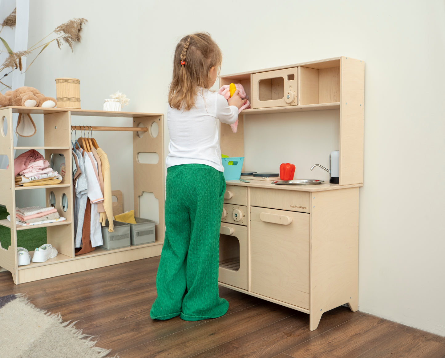 Wooden Play Kitchen with Working Sink | Natural - Oliver Ruffus