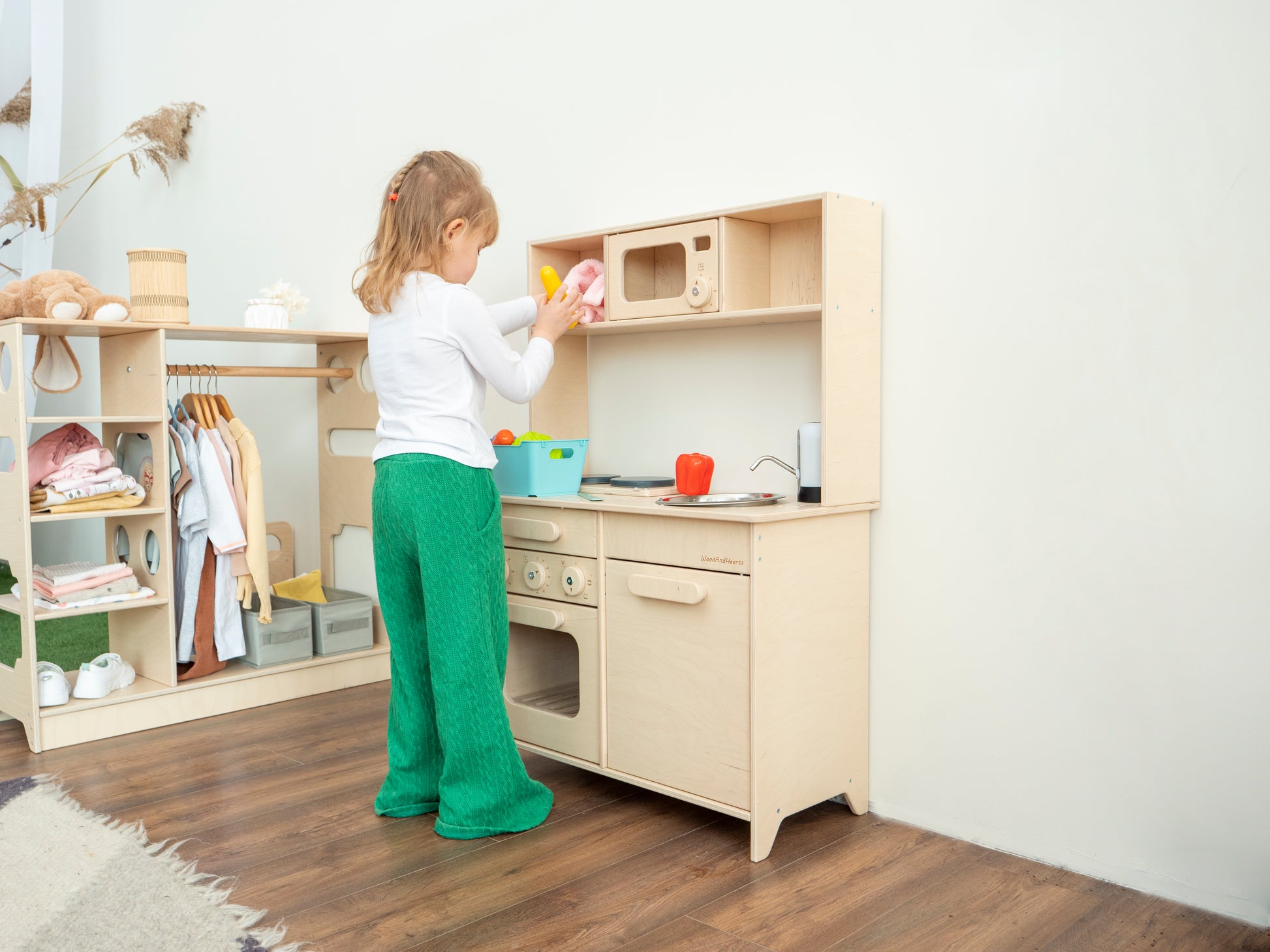 Wooden Play Kitchen with Working Sink | Natural - Oliver Ruffus