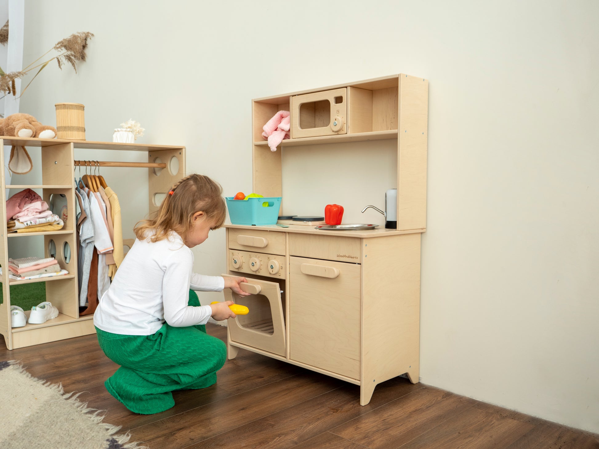 Wooden Play Kitchen with Working Sink | Natural - Oliver Ruffus