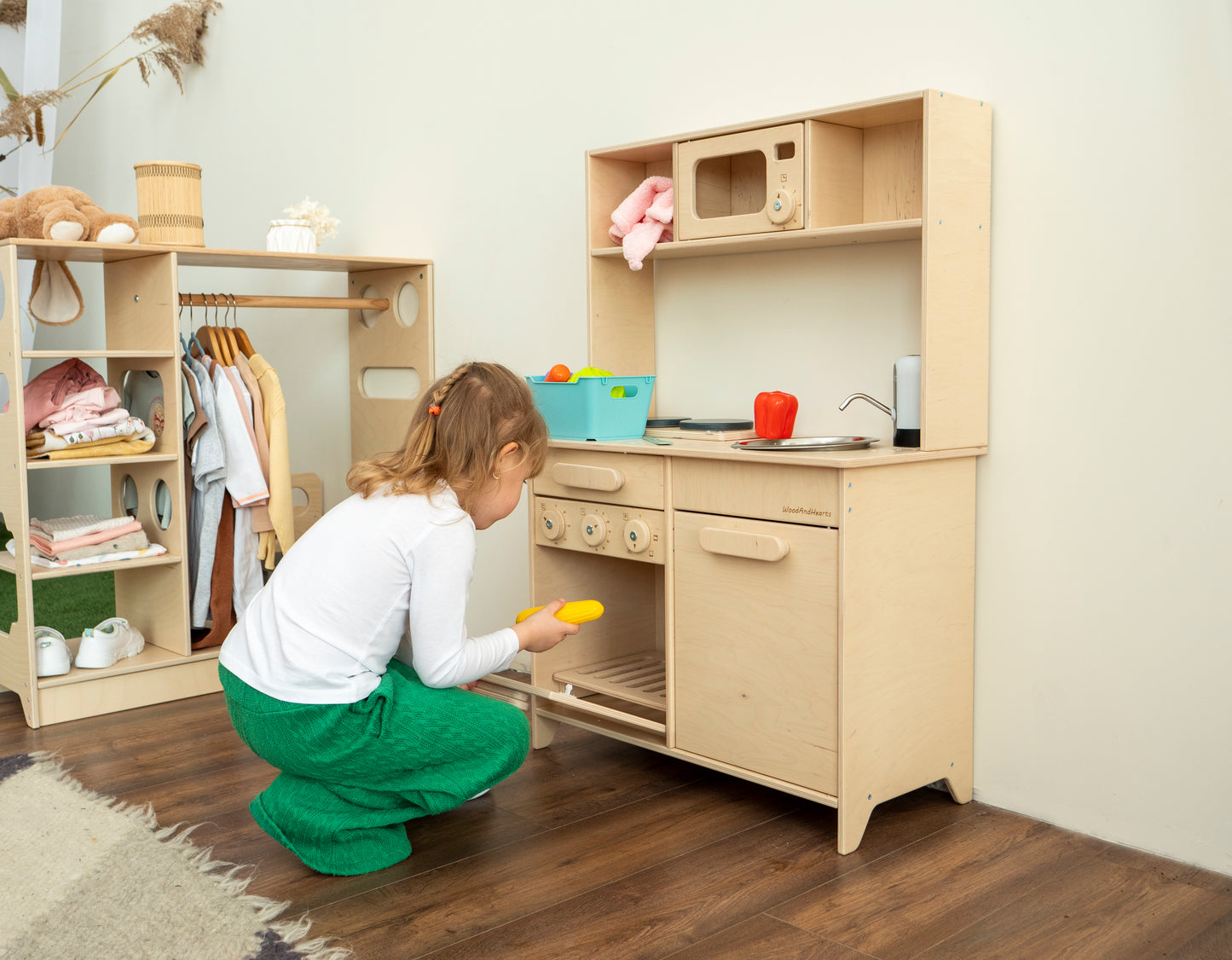 Wooden Play Kitchen with Working Sink | Natural - Oliver Ruffus