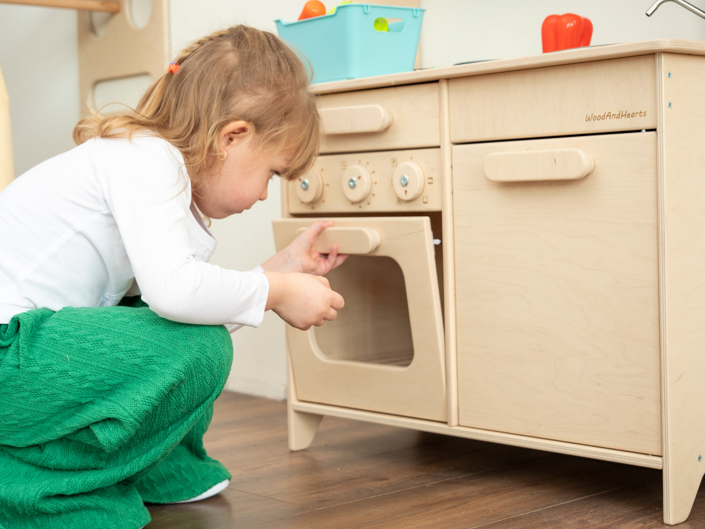 Wooden Play Kitchen with Working Sink | Natural - Oliver Ruffus