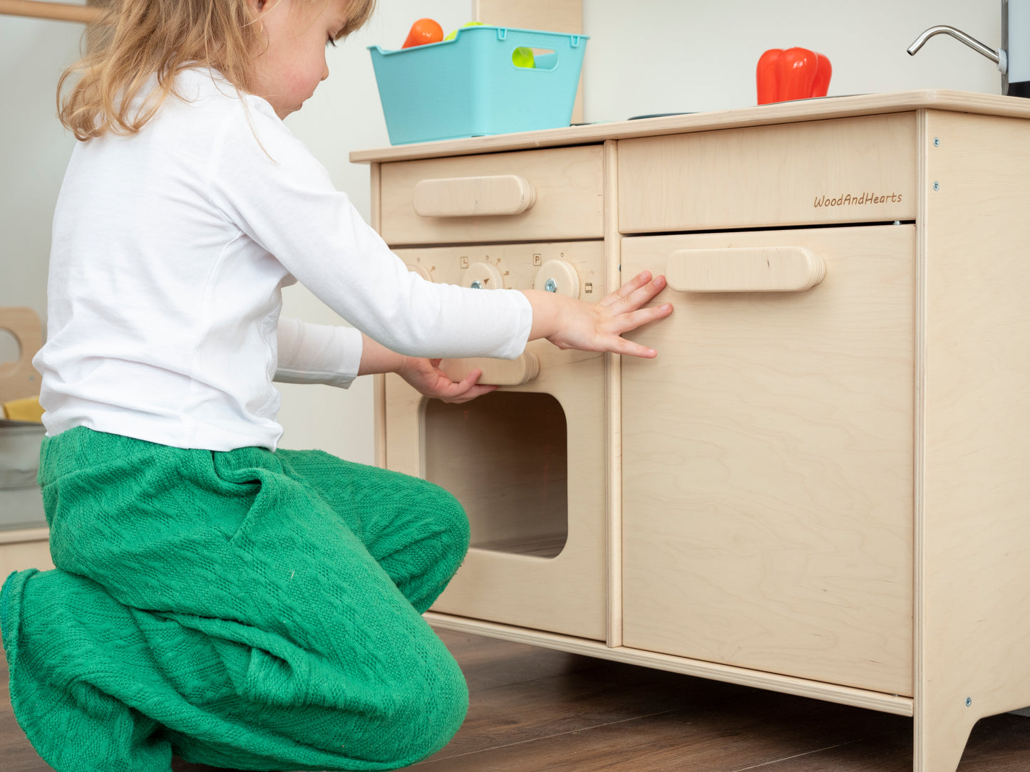 Wooden Play Kitchen with Working Sink | Natural - Oliver Ruffus