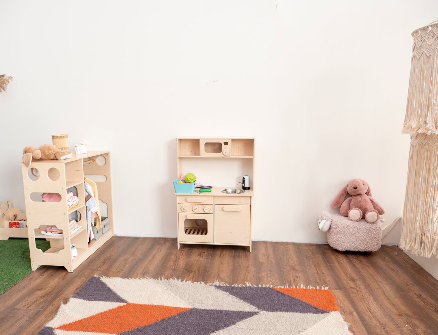 Wooden Play Kitchen with Working Sink | Natural - Oliver Ruffus