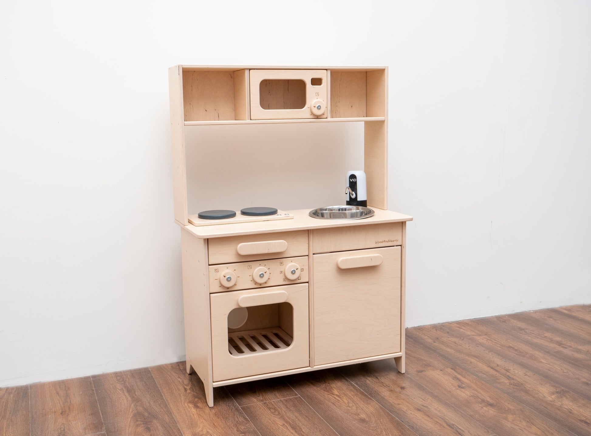 Wooden Play Kitchen with Working Sink | Natural - Oliver Ruffus