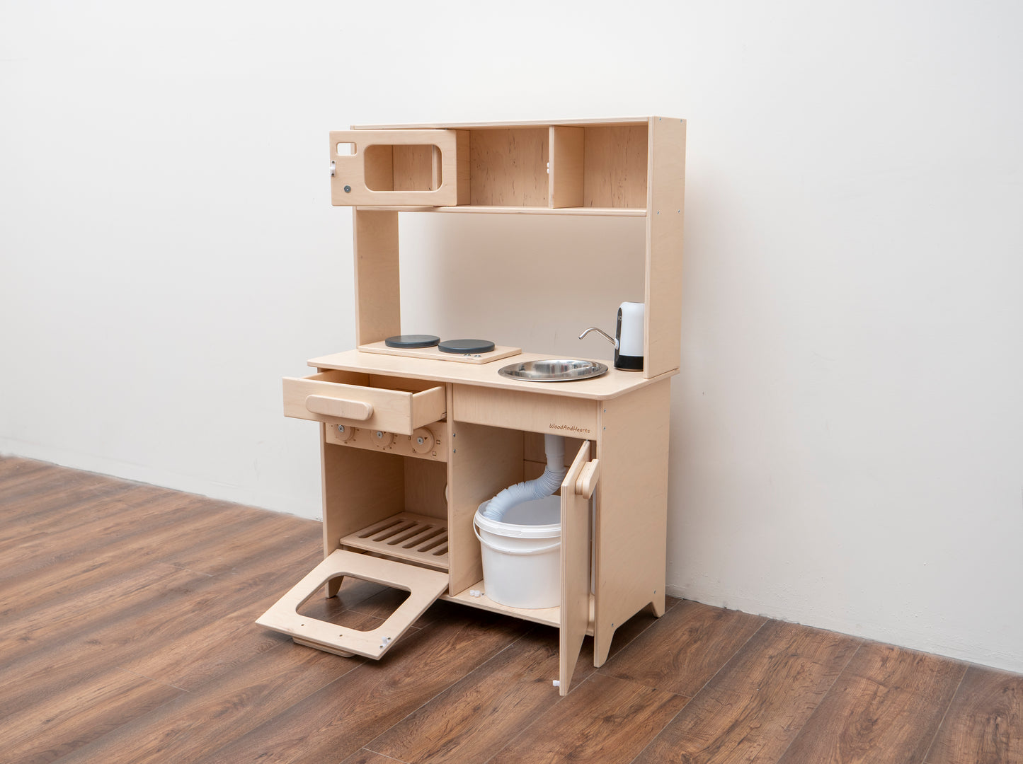 Wooden Play Kitchen with Working Sink | Natural - Oliver Ruffus