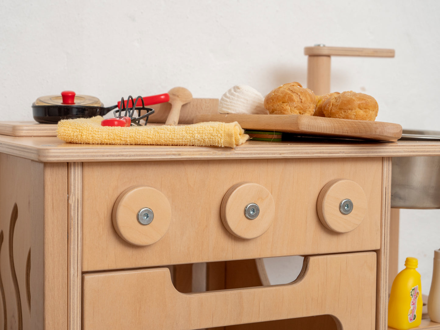 Mini Wooden Play Kitchen | Natural - Oliver Ruffus