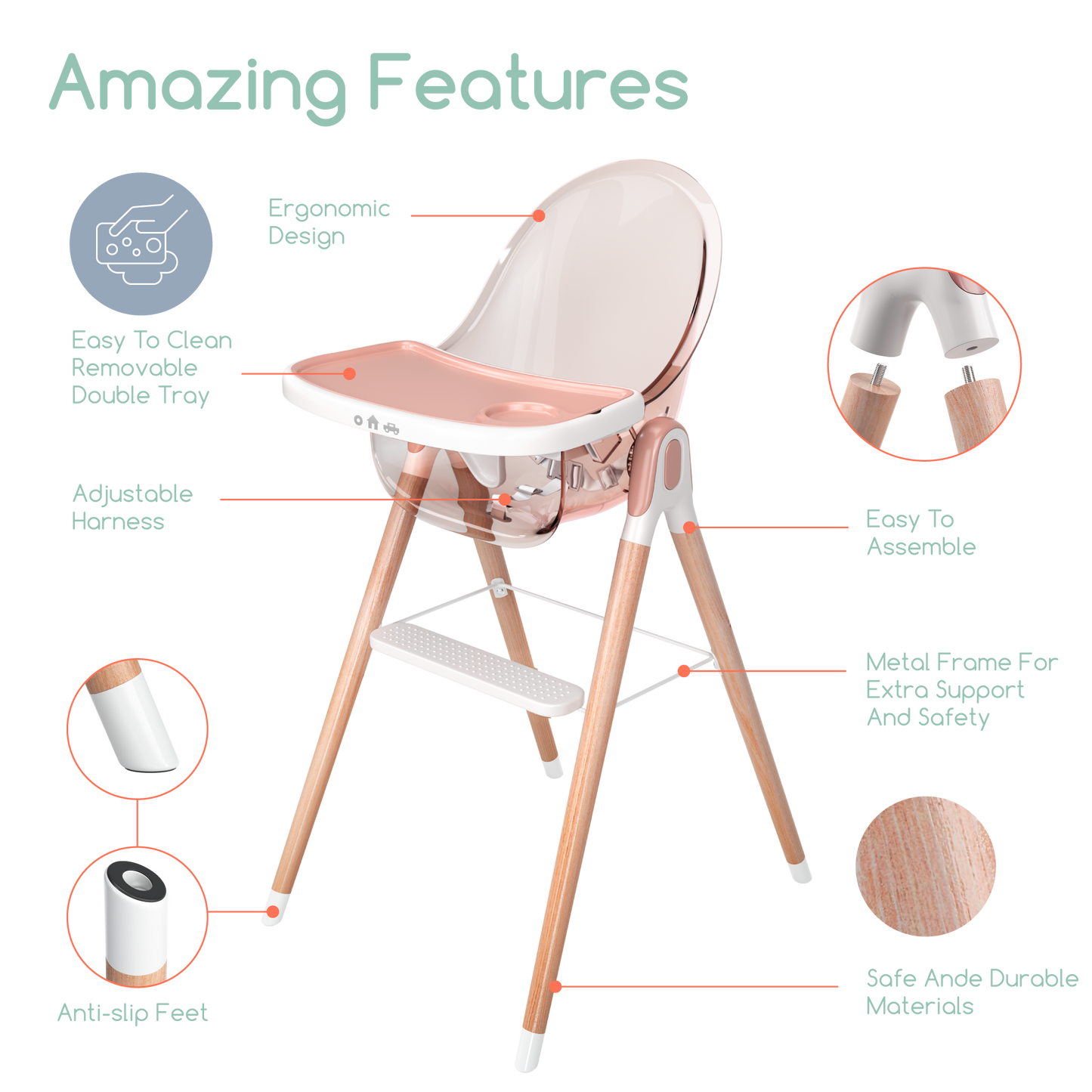 Children of Design 6 in 1 Deluxe High Chair