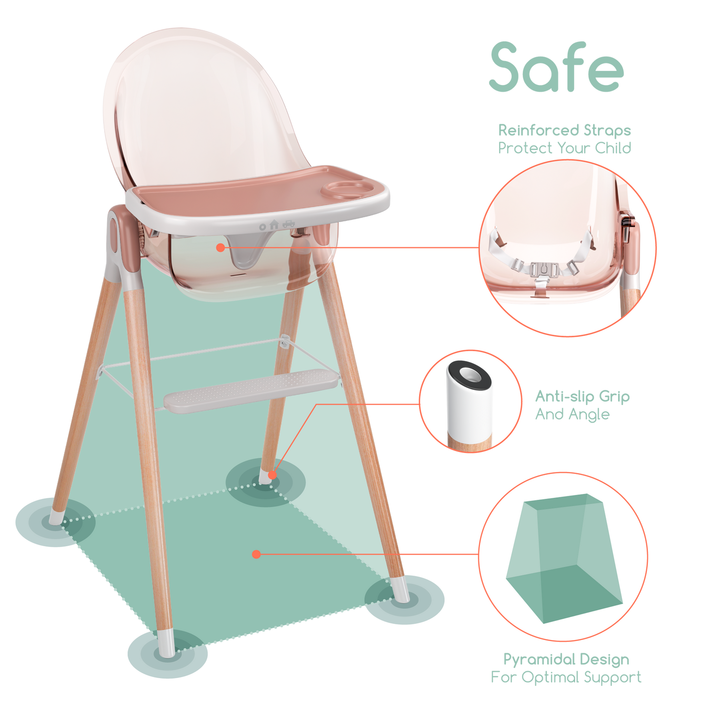 Children of Design 6 in 1 Deluxe High Chair