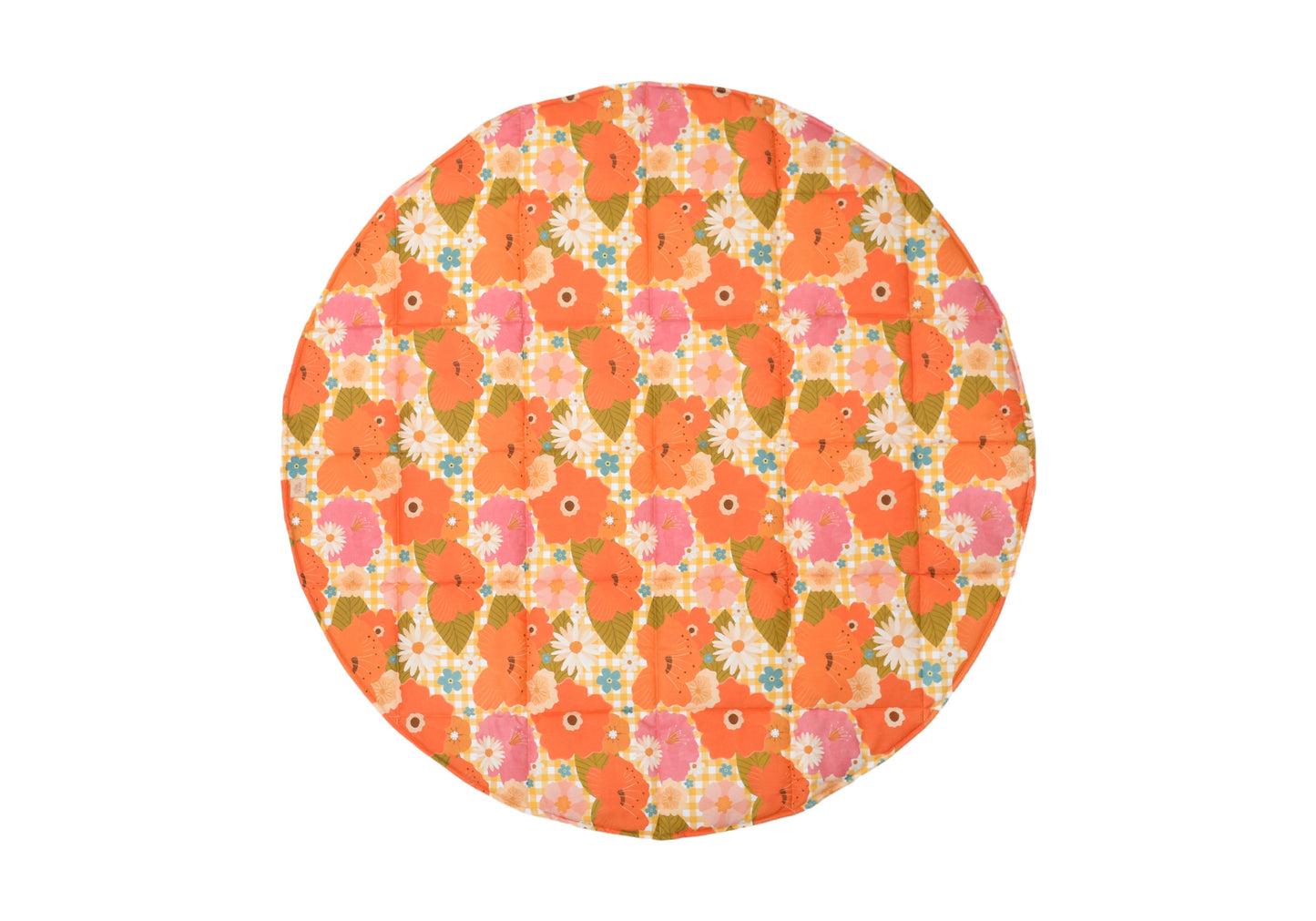 Picnic with Flowers Round Cotton Mat