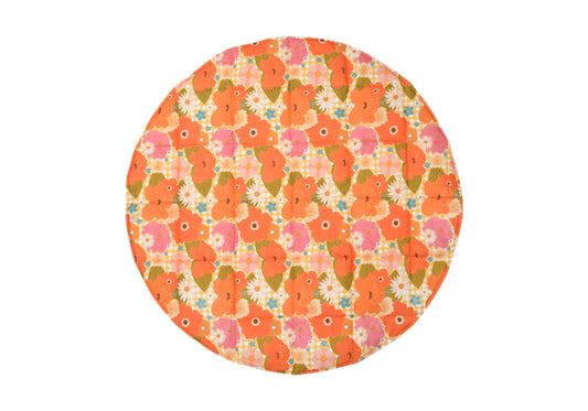 Picnic with Flowers Round Cotton Mat