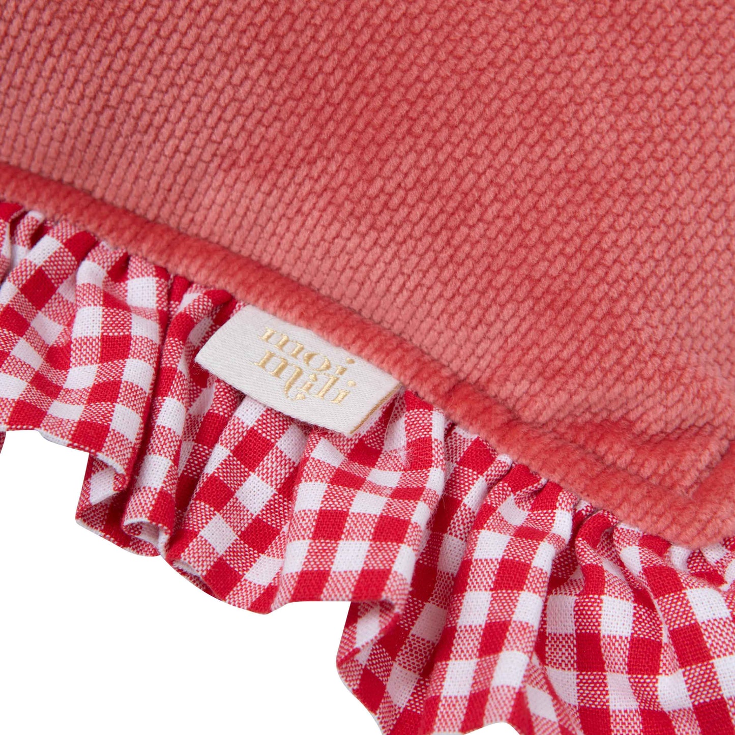 Red Heart Pillow with Checkered Frill
