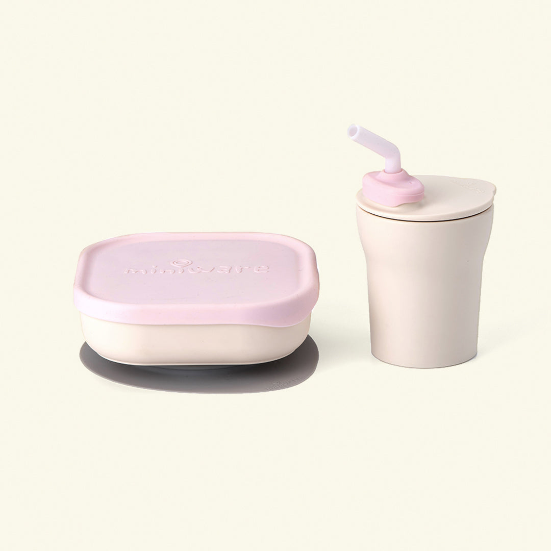 Sip & Snack: All Stages Cup and Bowl Set - Vanilla + Cotton Candy