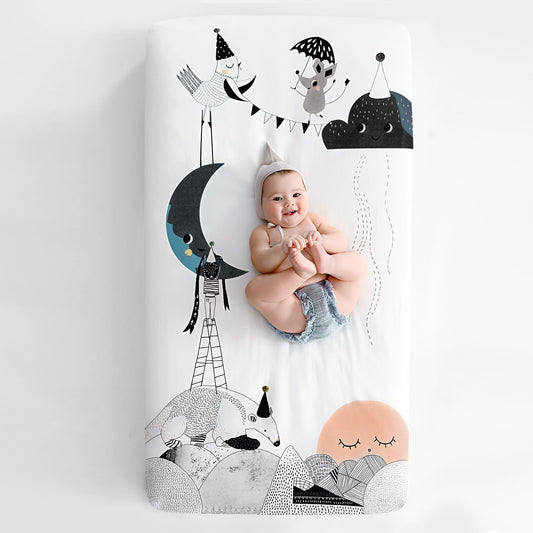 The Moon's Birthday Standard Size Crib Sheet