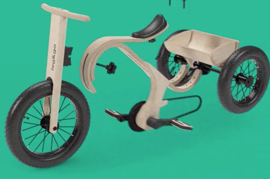 Tricycle Add-on For The 3in1 Bike Birch Wood - Oliver Ruffus