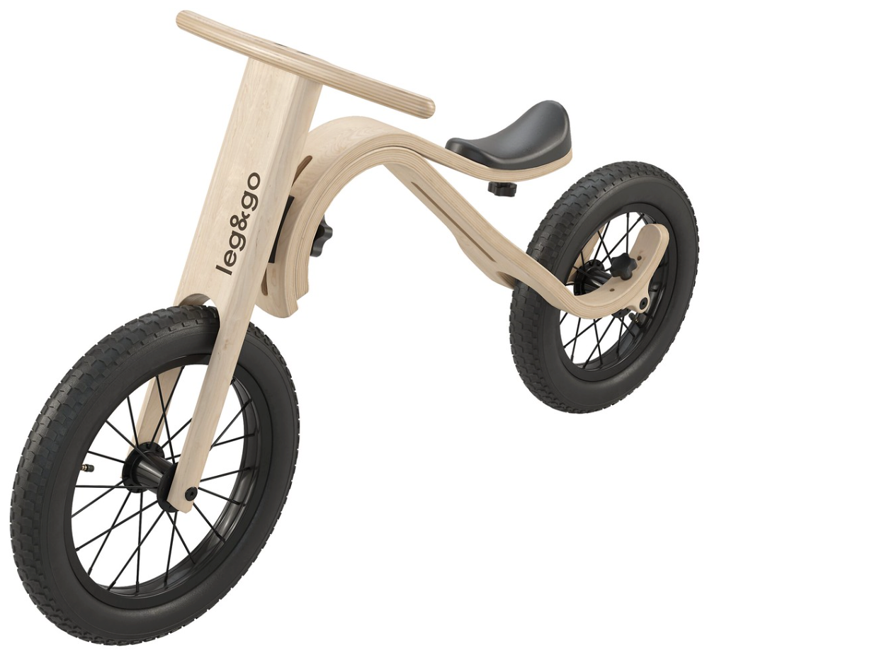 3in1 Bike Birch Wood WITH Pedal Bike Add-on - Oliver Ruffus