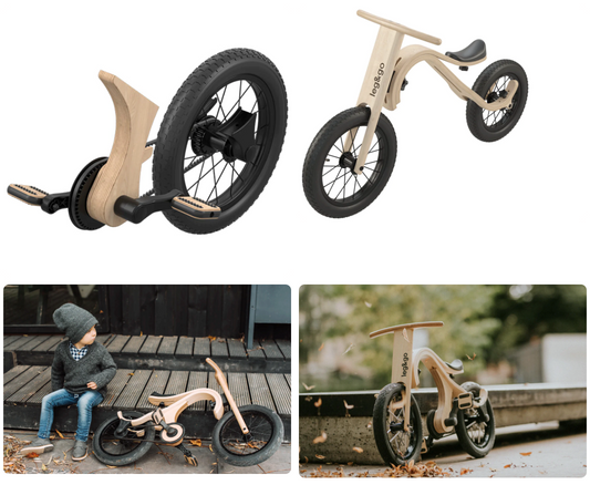 3in1 Bike Birch Wood WITH Pedal Bike Add-on - Oliver Ruffus