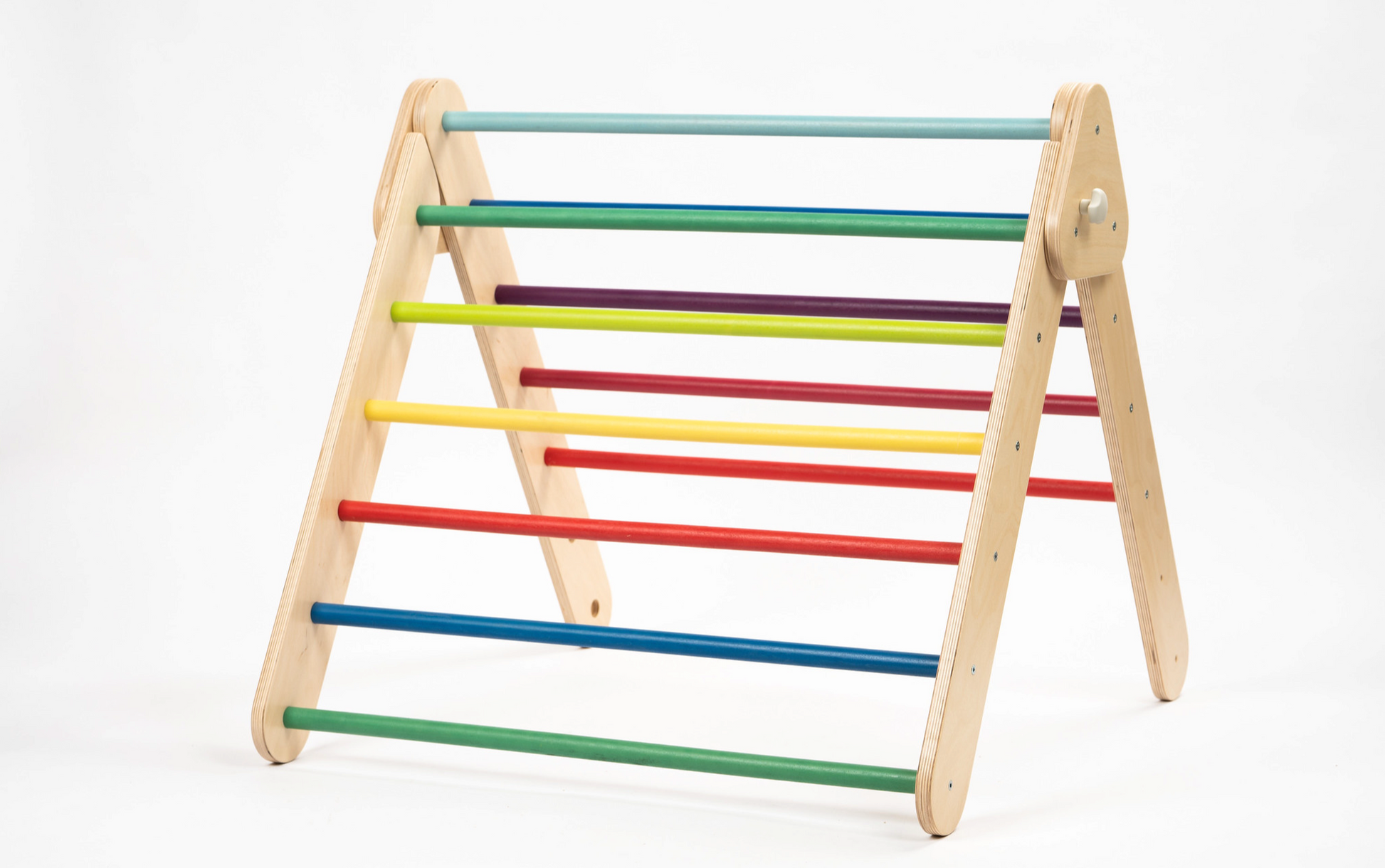 Swedish Wall and Triangle Climber Set 2in1 WITH Ramp slide | Rainbow - Oliver Ruffus